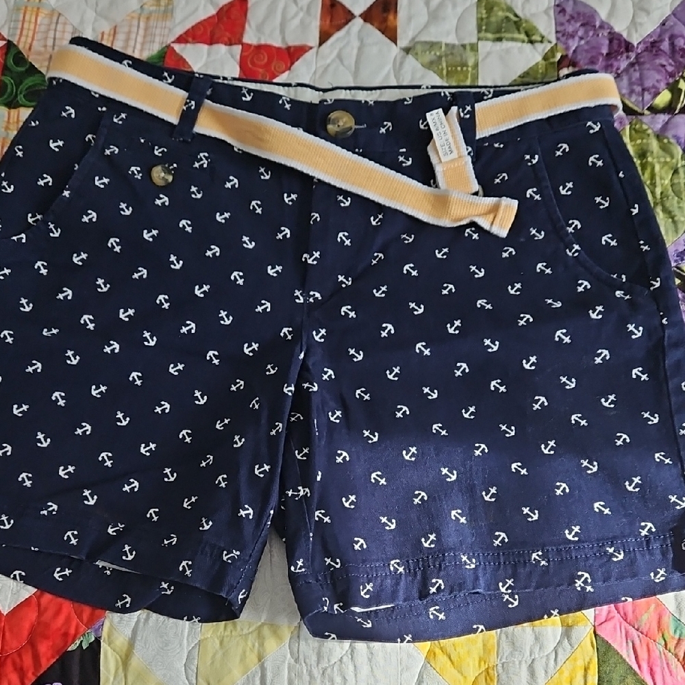 3/$18 Dockers Women's Navy Anchor Print Shorts